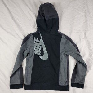 Nike Sportswear Amplify Boys Black Gray Pullover Hoodie Winter Warm Casual